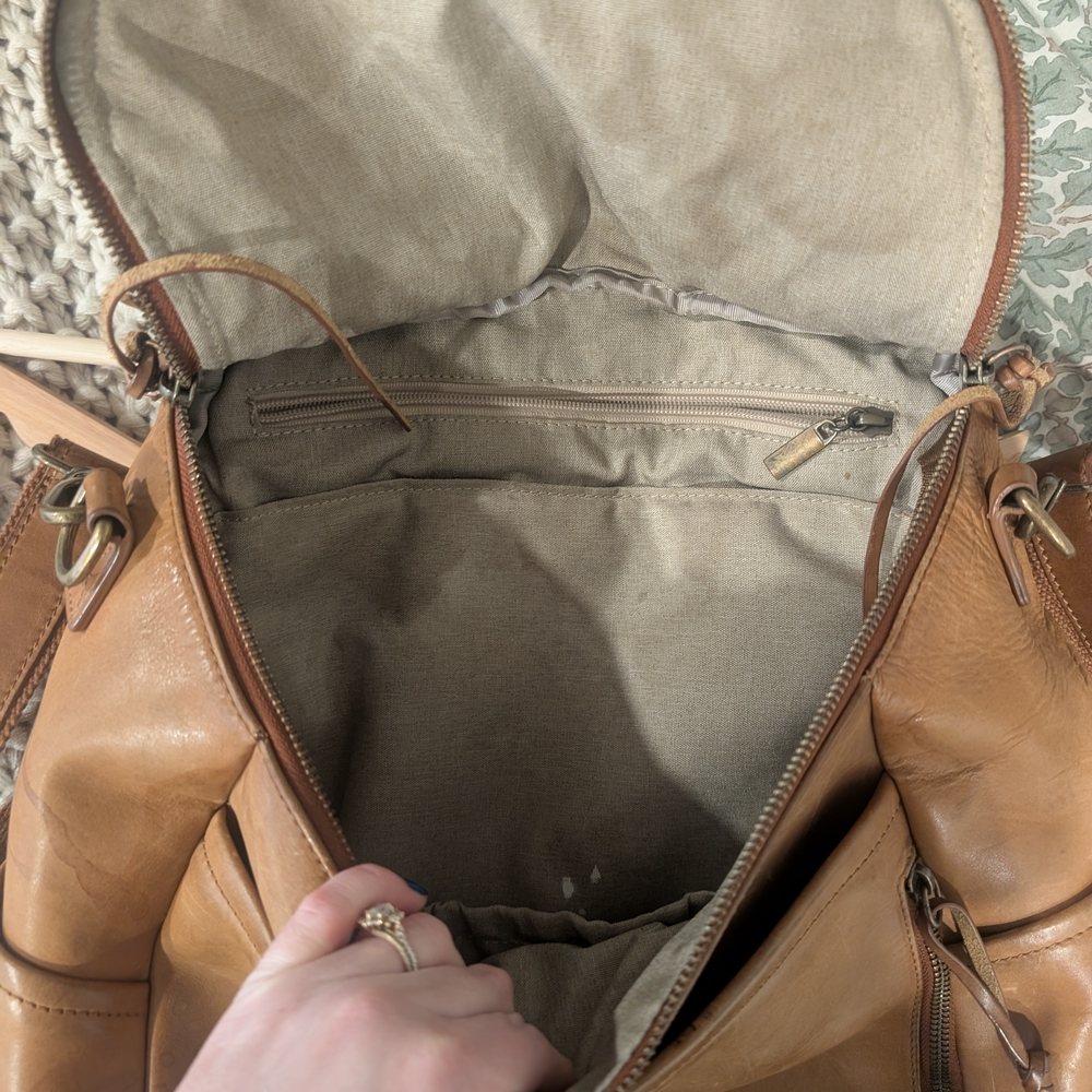 GENUINE LEATHER Azaria Luxe La Mère Original Backpack Diaper Bag - Picture 4 of 6